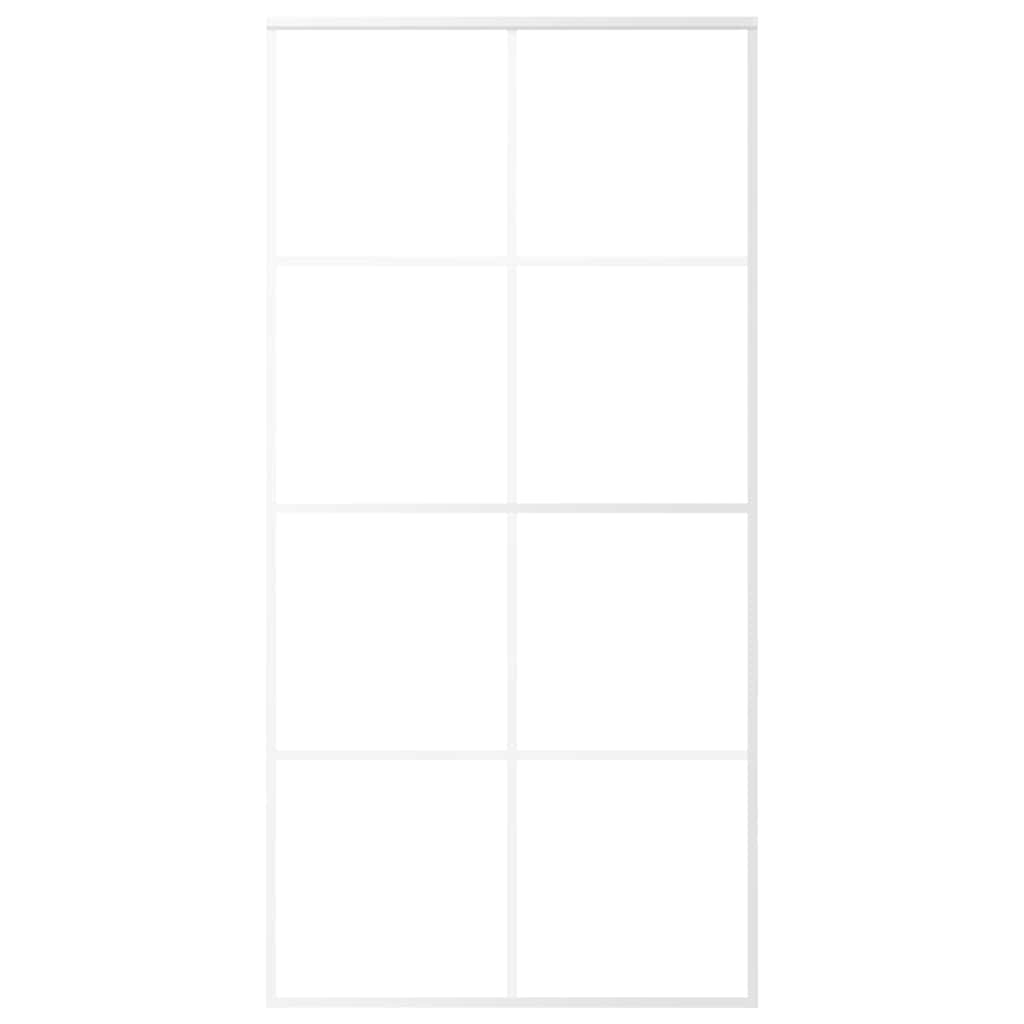 Vidaxl Porte coulissante 102.5x205 cm Verre ESG mate et aluminium blanc