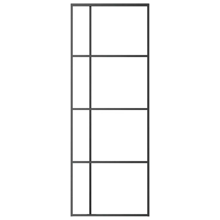 Vidaxl Porte coulissante 76x205 cm Verre ESG mate et noir en aluminium