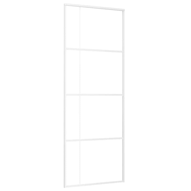 Vidaxl Porte coulissante 76x205 cm Verre ESG et aluminium blanc