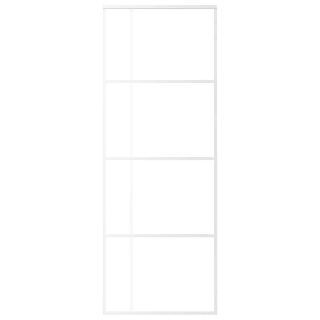 Vidaxl Porte coulissante 76x205 cm Verre ESG et aluminium blanc