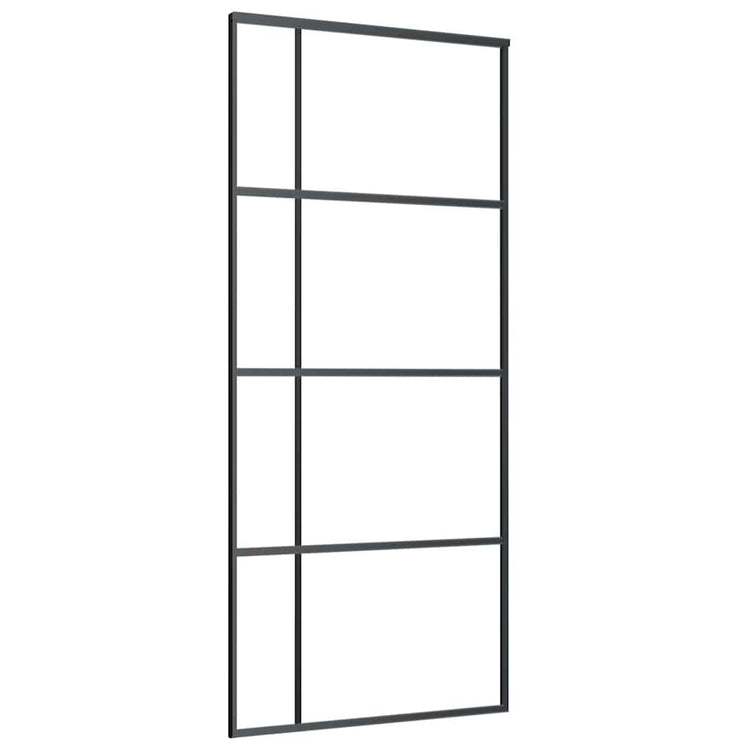 Vidaxl Porte coulissante 90x205 cm Verre ESG et noir en aluminium