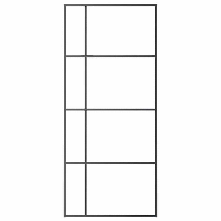 Vidaxl Porte coulissante 90x205 cm Verre ESG mate et noir en aluminium