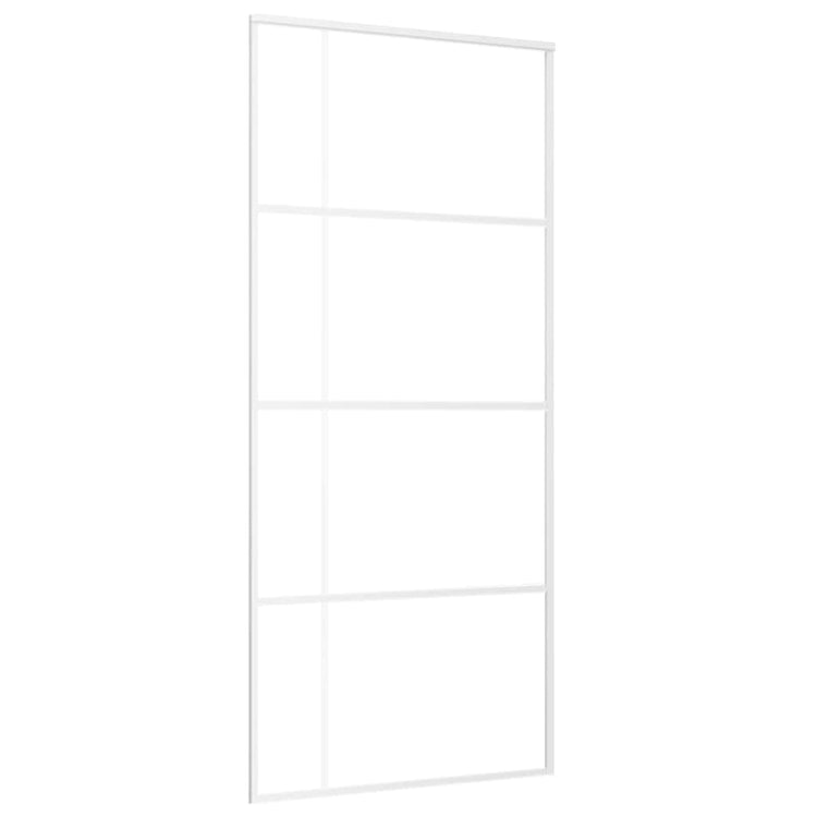 Vidaxl Porte coulissante 90x205 cm Verre ESG et aluminium blanc