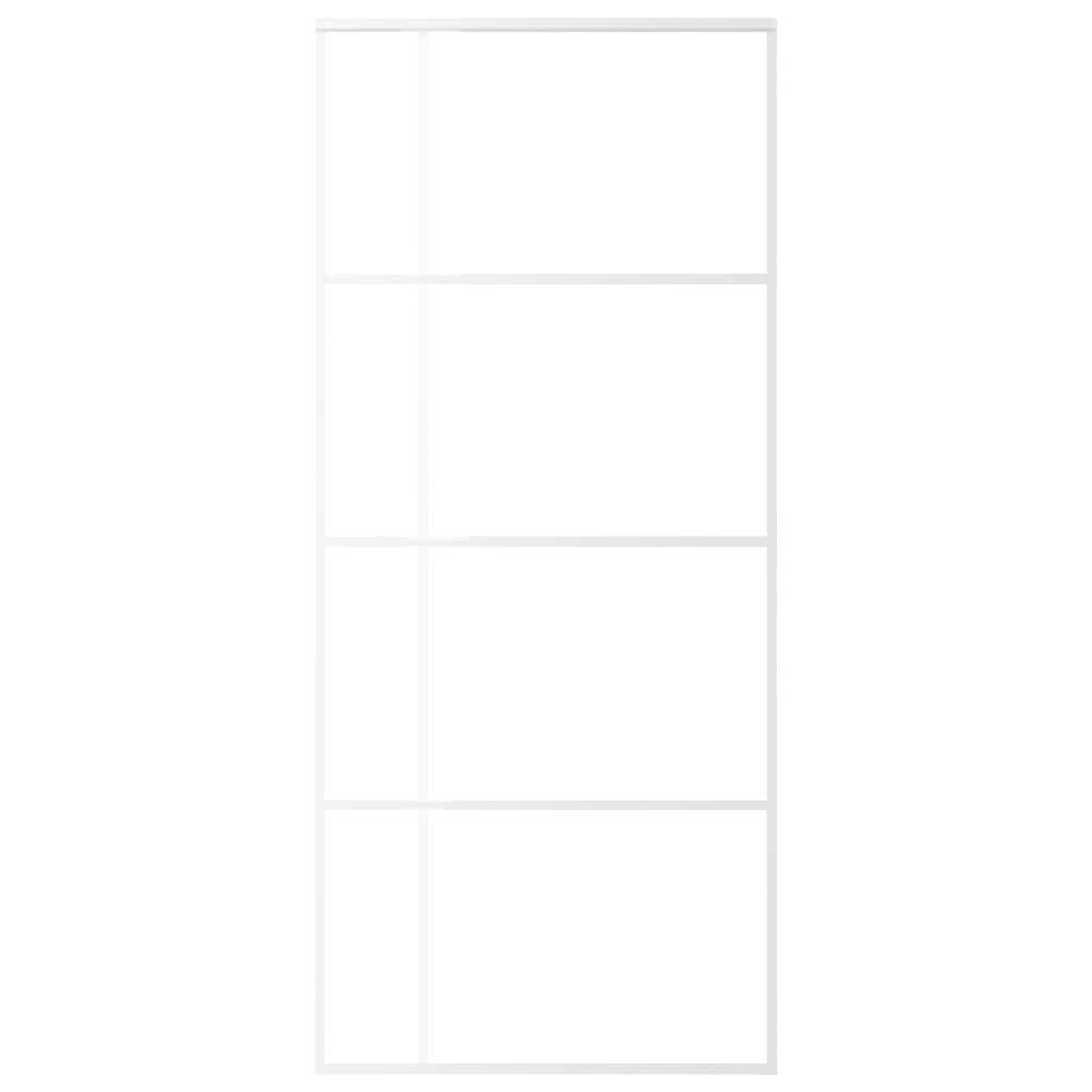 Vidaxl Porte coulissante 90x205 cm Verre ESG et aluminium blanc