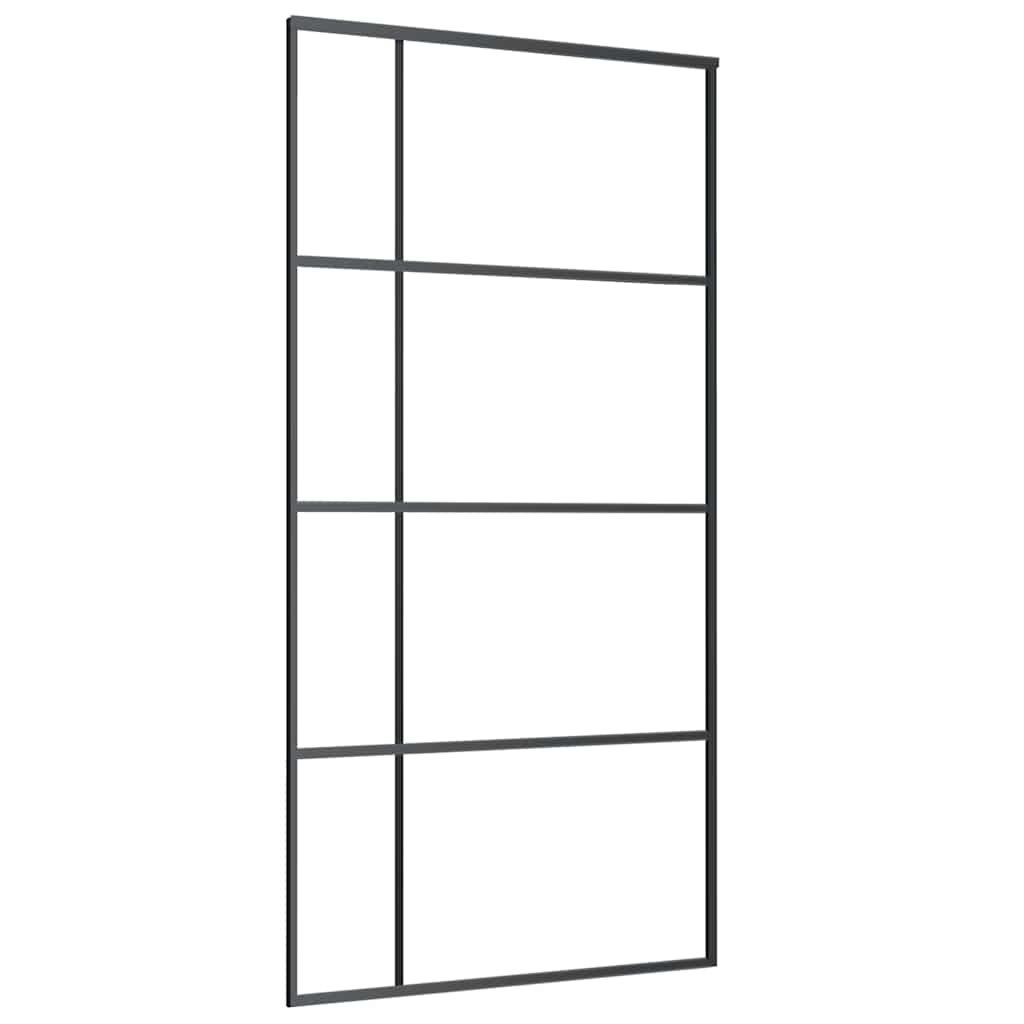 Vidaxl Porte coulissante 102.5x205 cm Verre ESG mate et aluminium noir