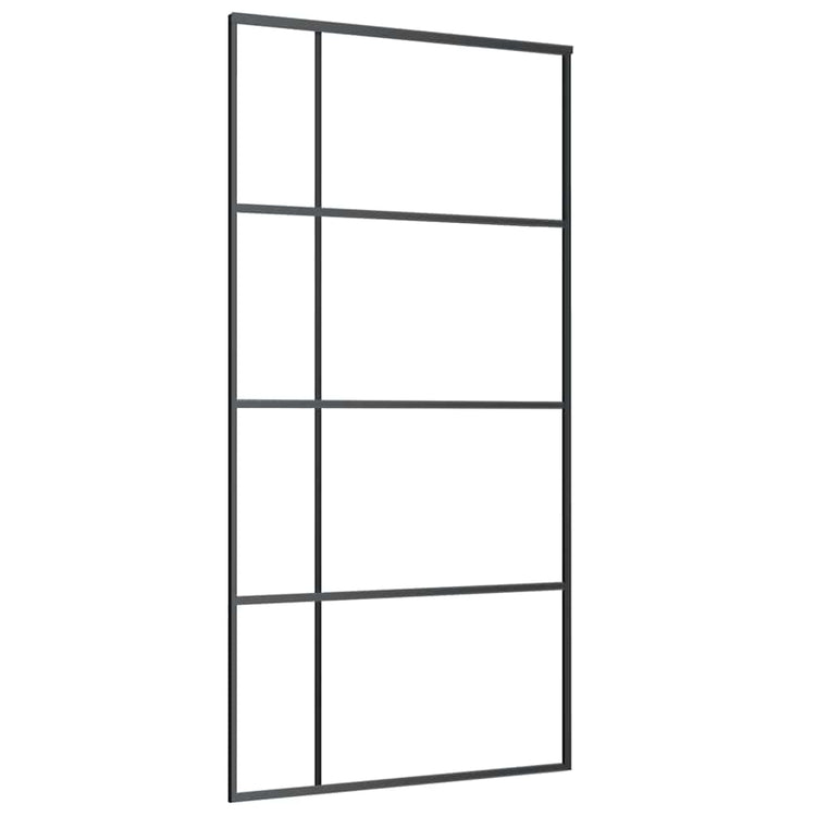 Vidaxl Porte coulissante 102.5x205 cm Verre ESG mate et aluminium noir