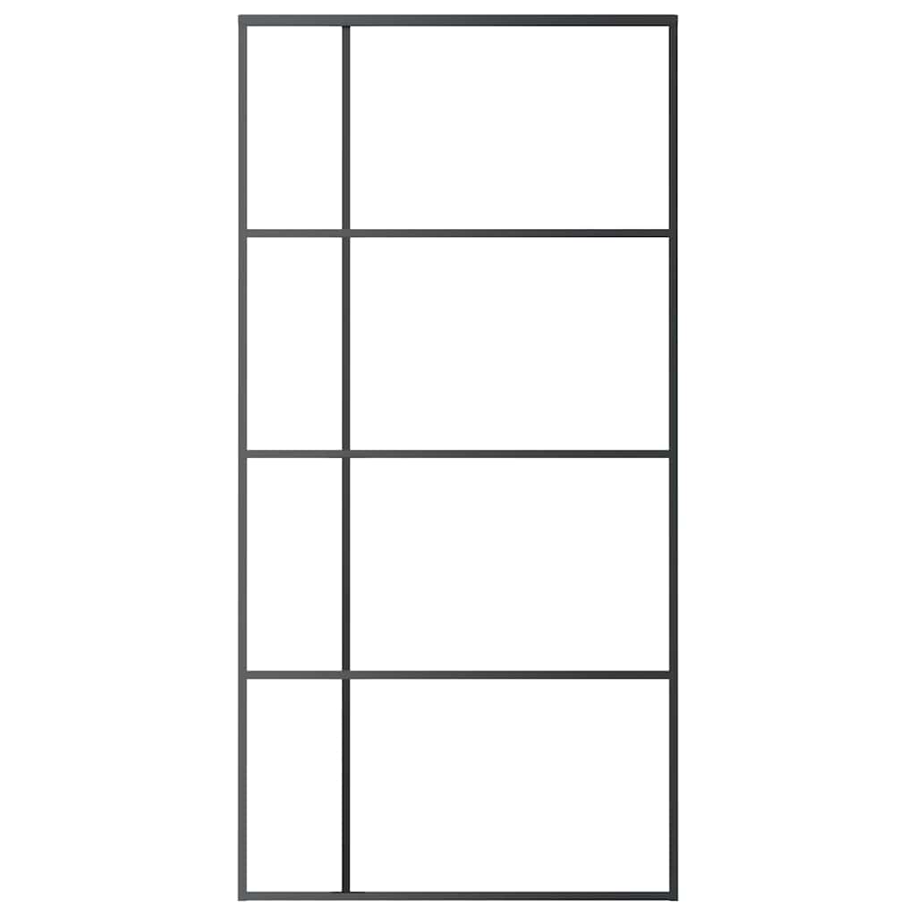 Vidaxl Porte coulissante 102.5x205 cm Verre ESG mate et aluminium noir