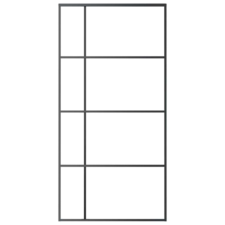 Vidaxl Porte coulissante 102.5x205 cm Verre ESG mate et aluminium noir