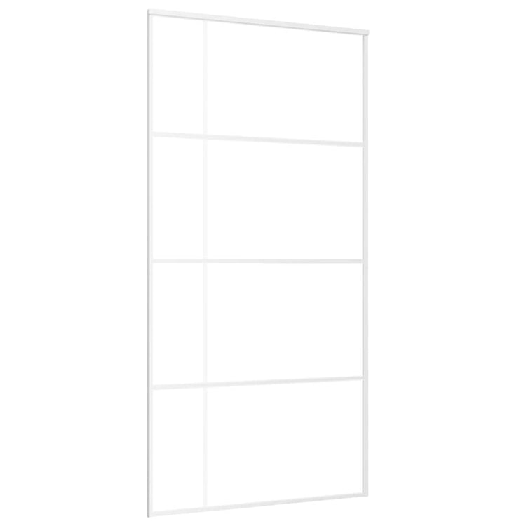 Vidaxl Porte coulissante 102.5x205 cm Verre ESG et aluminium blanc
