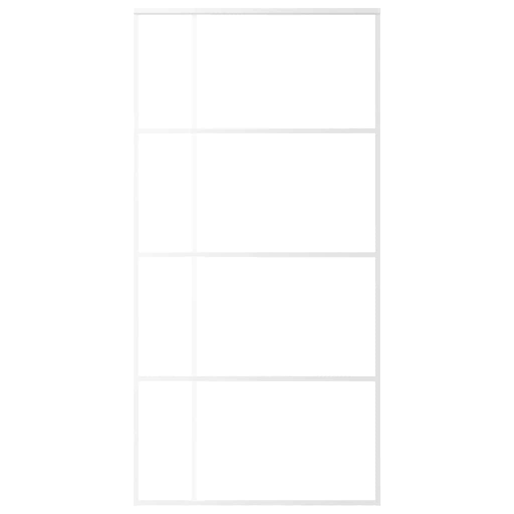 Vidaxl Porte coulissante 102.5x205 cm Verre ESG et aluminium blanc