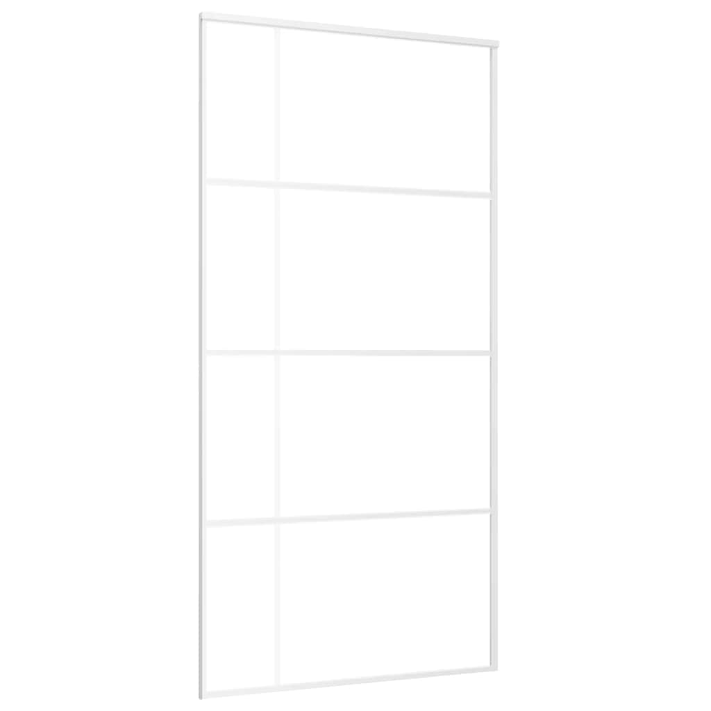 Vidaxl Porte coulissante 102.5x205 cm Verre ESG mate et aluminium blanc
