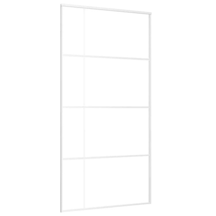 Vidaxl Porte coulissante 102.5x205 cm Verre ESG mate et aluminium blanc
