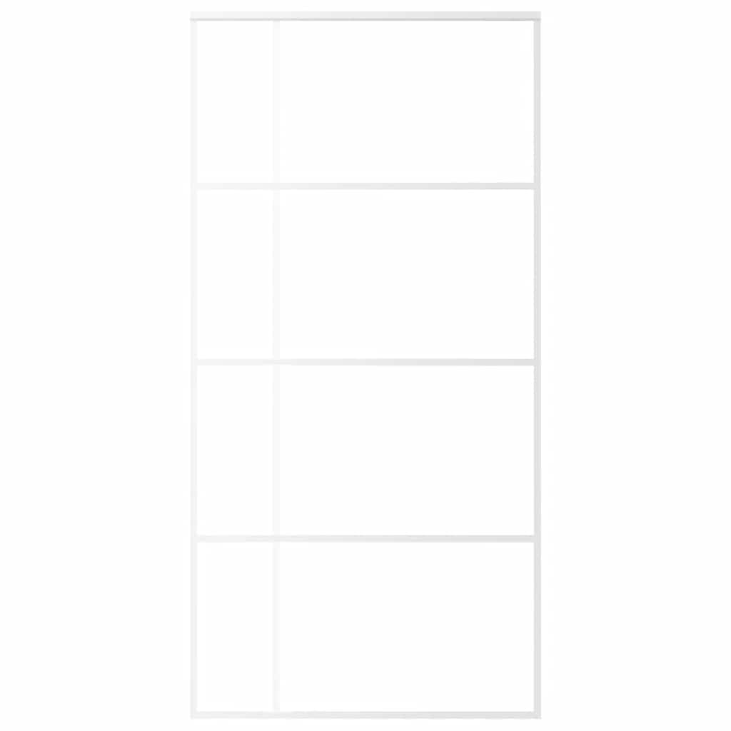 Vidaxl Porte coulissante 102.5x205 cm Verre ESG mate et aluminium blanc