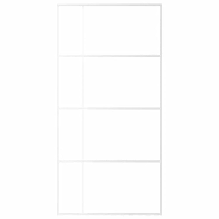 Vidaxl Porte coulissante 102.5x205 cm Verre ESG mate et aluminium blanc
