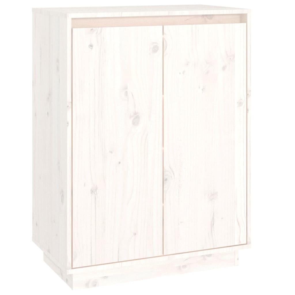 Armoire à chaussures vidaxl 60x35x80 cm en pin massif blanc