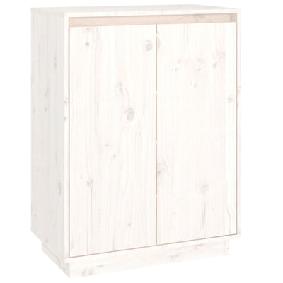 Armoire à chaussures vidaxl 60x35x80 cm en pin massif blanc