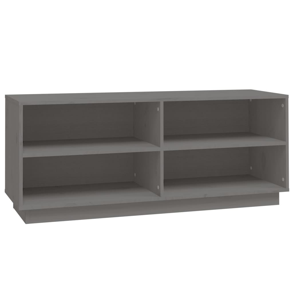 Armoire à chaussures Vidaxl 110x34x45 cm en pin massif gris