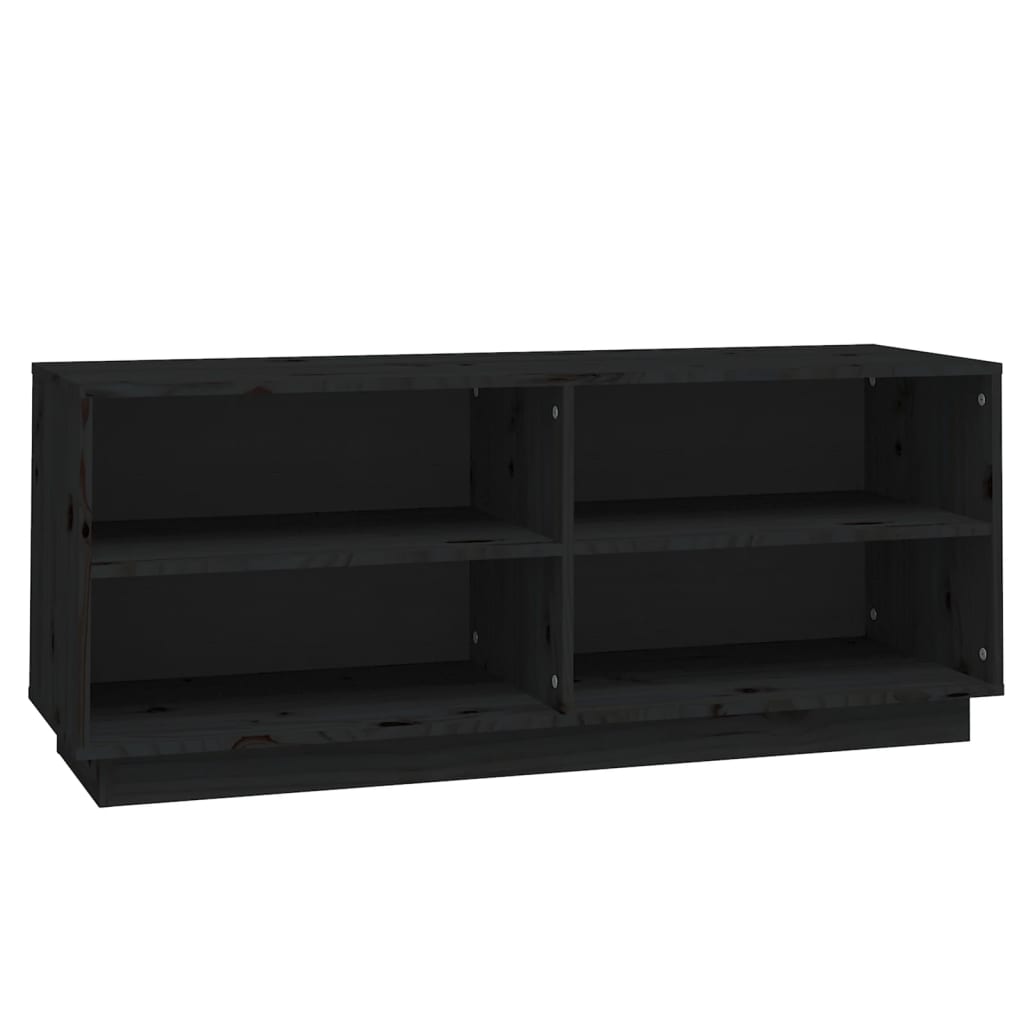 Armoire à chaussures Vidaxl 110x34x45 cm en pin massif noir