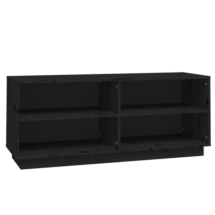 Armoire à chaussures Vidaxl 110x34x45 cm en pin massif noir