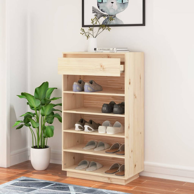Vidaxx meuble à chaussures 60x34x105 cm bois de pin massif