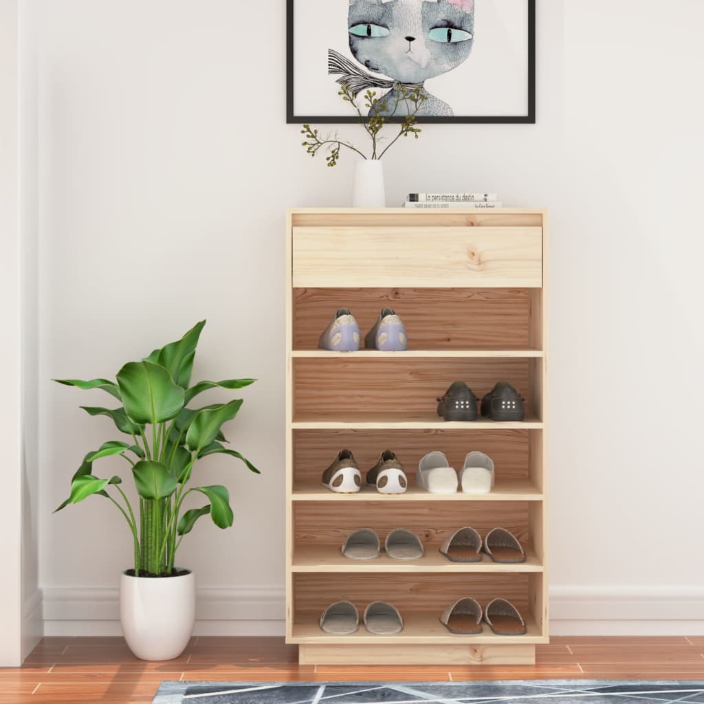 Vidaxx meuble à chaussures 60x34x105 cm bois de pin massif