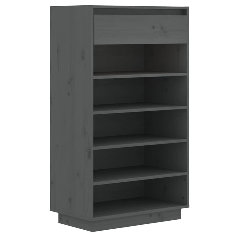Armoire à chaussures vidaxl 60x34x105 cm en pin massif gris