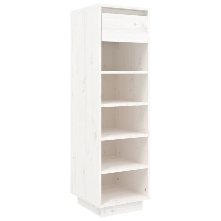 Armoire à chaussures vidaxl 30x34x105 cm en pin massif blanc