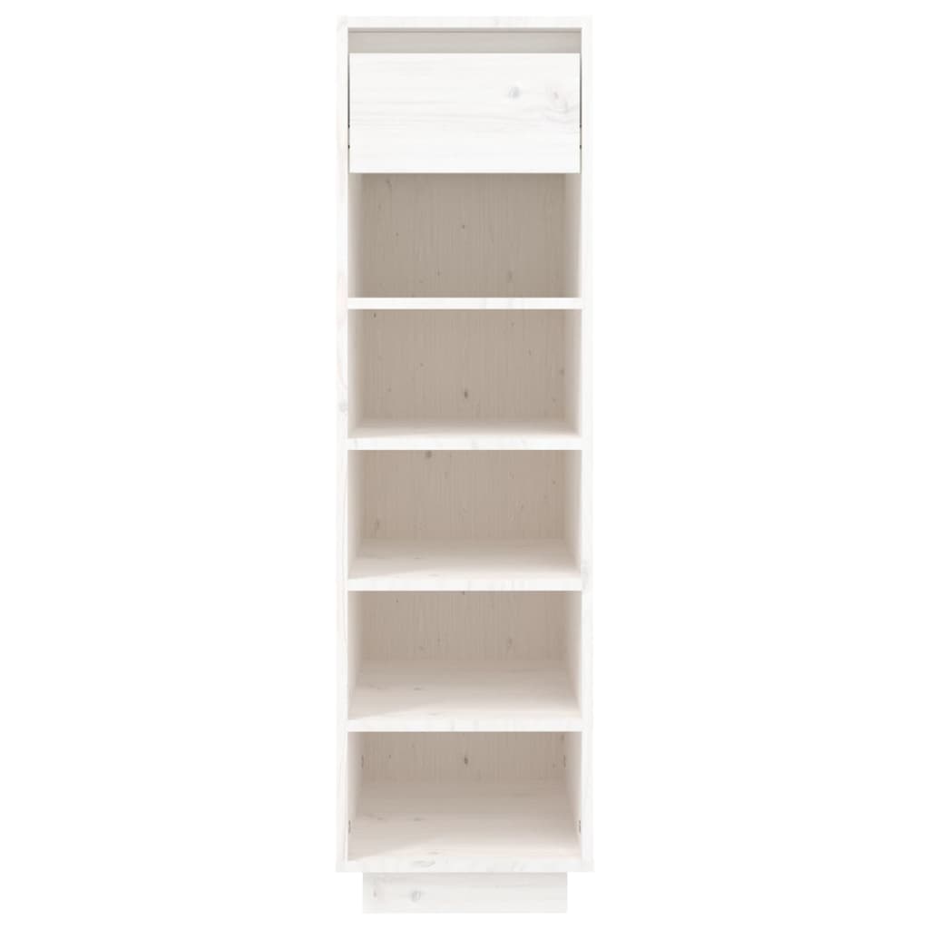 Armoire à chaussures vidaxl 30x34x105 cm en pin massif blanc