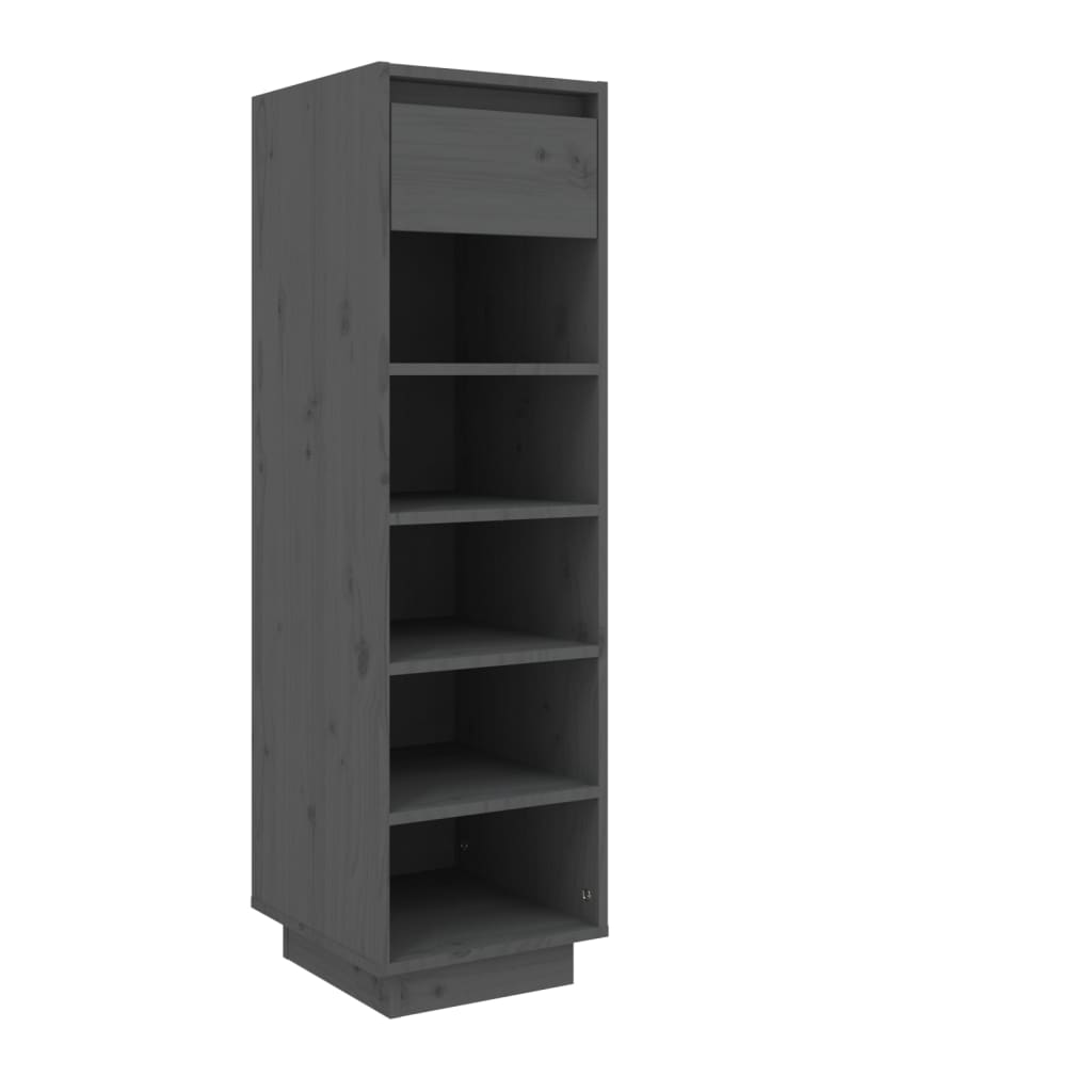 Armoire à chaussures vidaxl 30x34x105 cm en pin massif gris