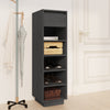 Armoire à chaussures vidaxl 30x34x105 cm en pin massif gris