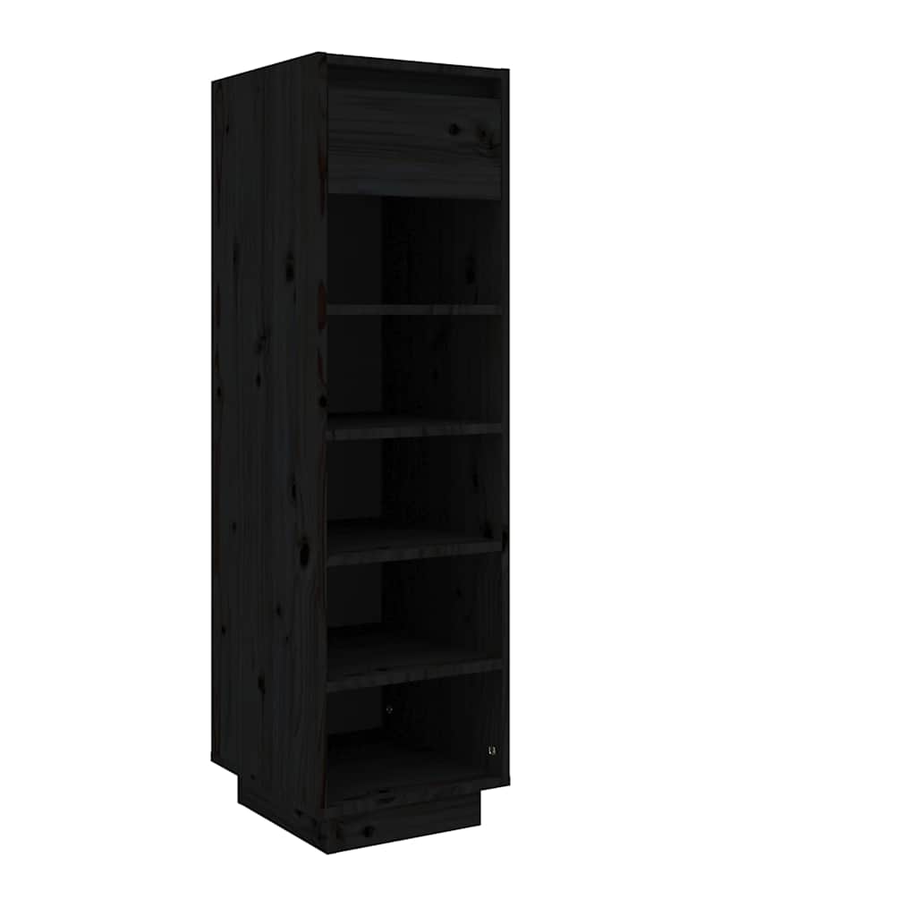 Armoire à chaussures vidaxl 30x34x105 cm en pin massif noir