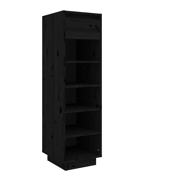 Armoire à chaussures vidaxl 30x34x105 cm en pin massif noir