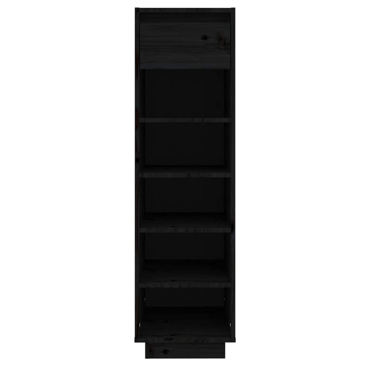 Armoire à chaussures vidaxl 30x34x105 cm en pin massif noir