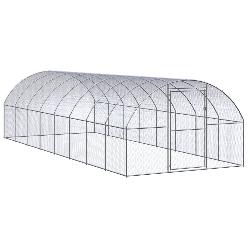 Vidaxl Chicken Run 3x8x2 M Galvanisé Steel