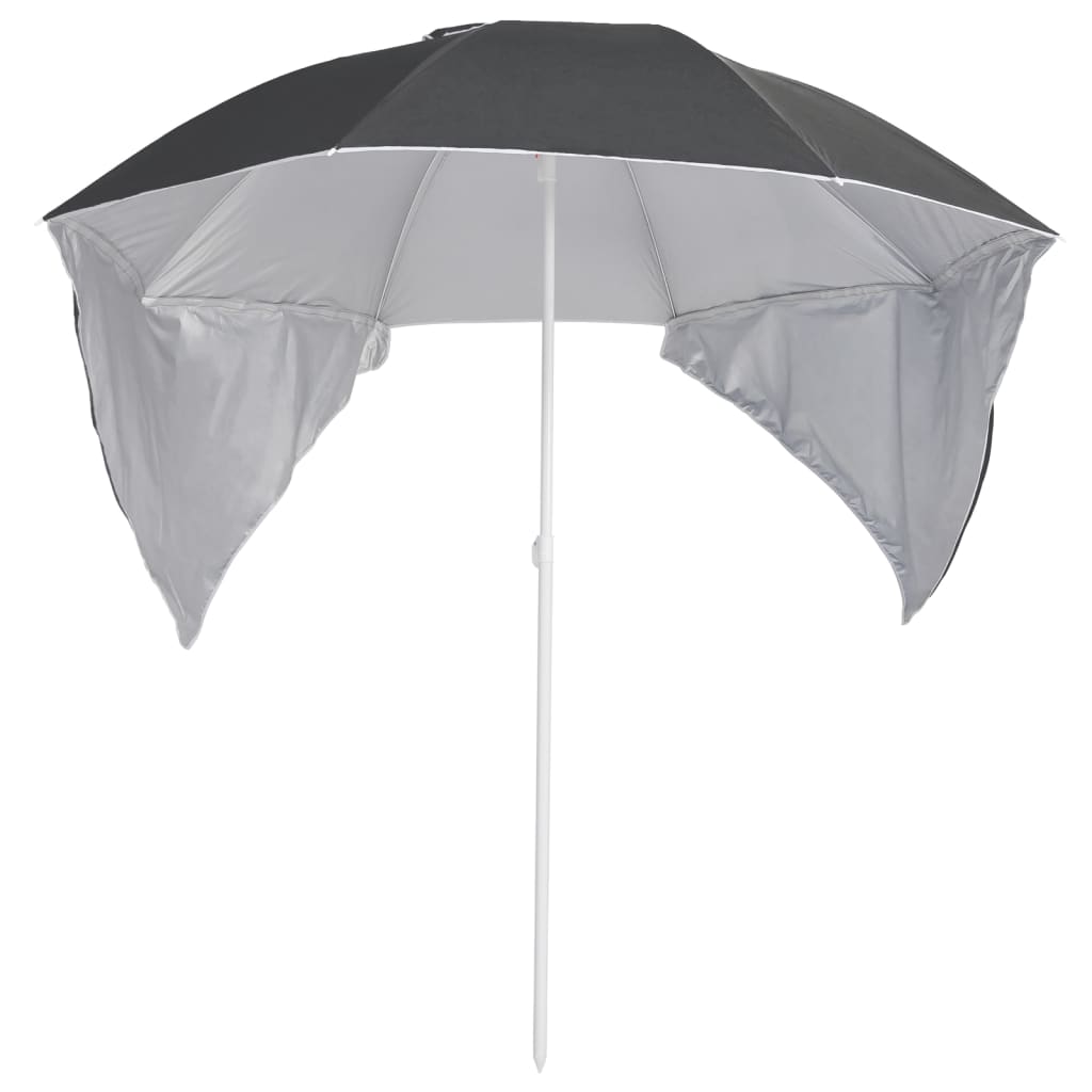 Vidaxl StrandParasol avec parois latérales 215 cm anthracite -colored