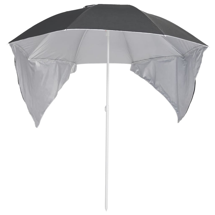 Vidaxl StrandParasol avec parois latérales 215 cm anthracite -colored