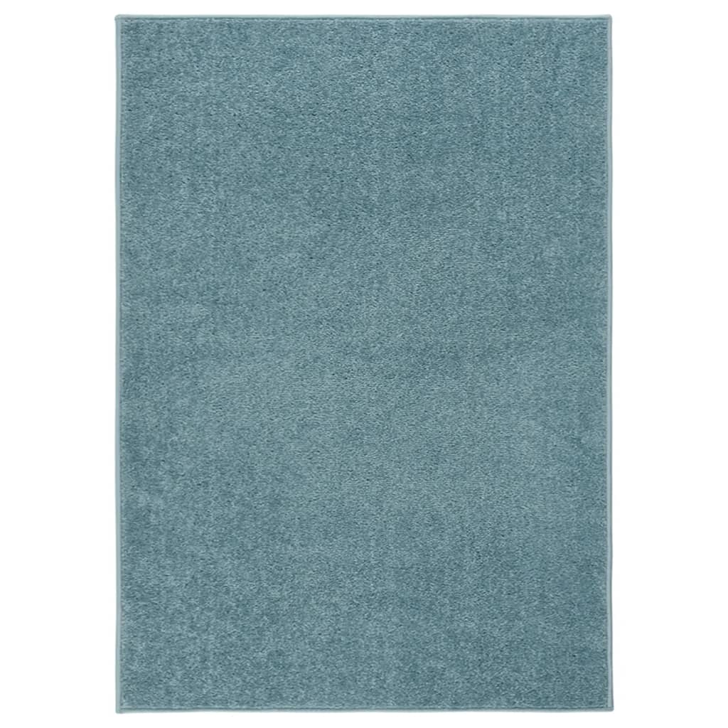 Vidaxl tapis kortpolig 140x200 cm bleu