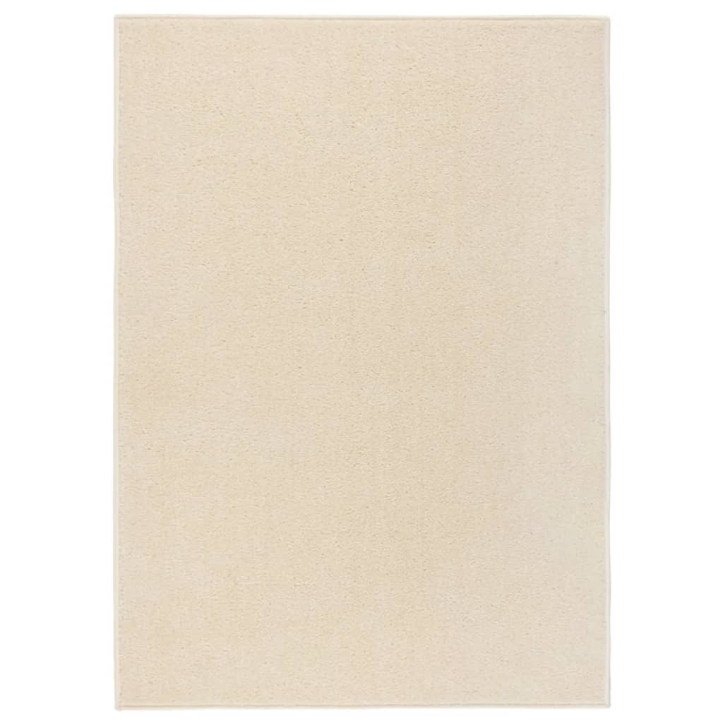 Vidaxl tapis kortpolig 140x200 cm crème -colored