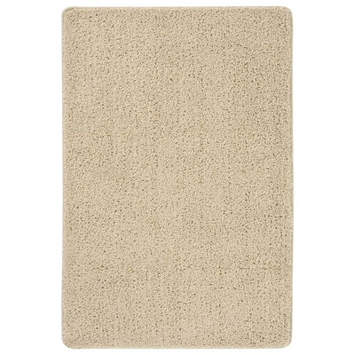 Tapis vidaxl Shaggy Anti-slip 140x200 cm de couleur crème