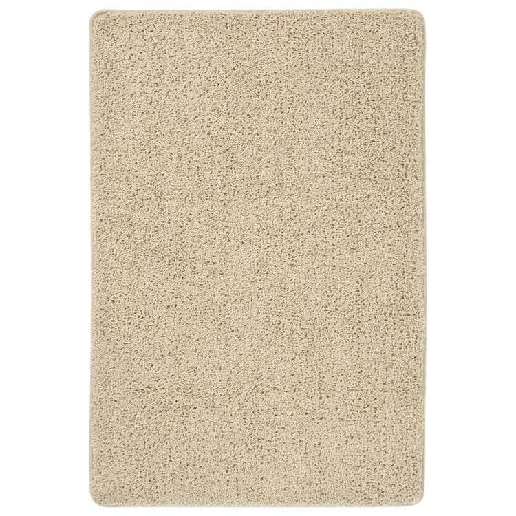Tapis vidaxl Shaggy Anti-slip 140x200 cm de couleur crème