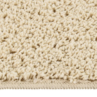Tapis vidaxl Shaggy Anti-slip 140x200 cm de couleur crème