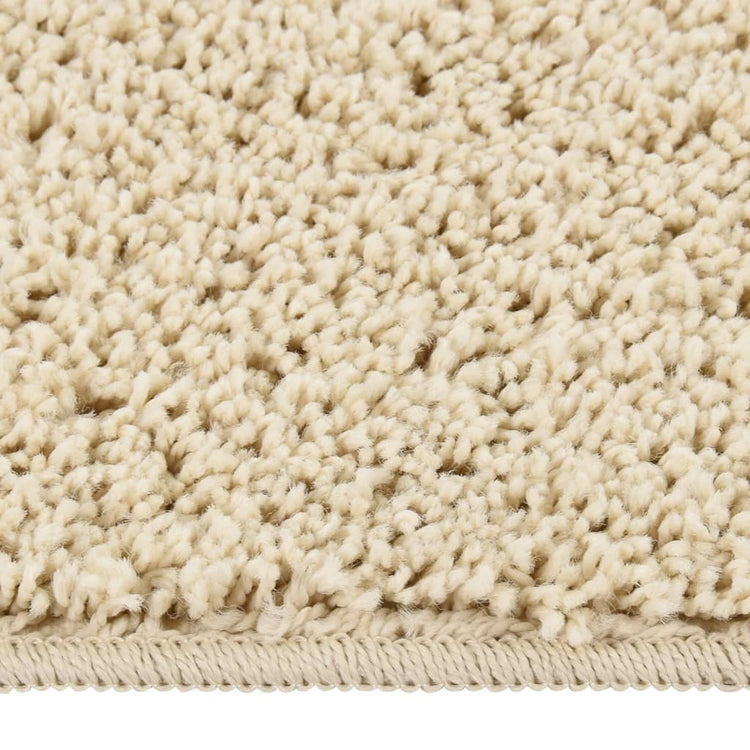 Tapis vidaxl Shaggy Anti-slip 140x200 cm de couleur crème
