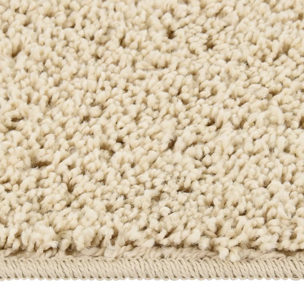 Tapis vidaxl Shaggy Anti-slip 200x290 cm de couleur crème