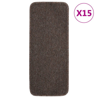 Vidaxl Mat à escalier 15 St anti-glip Rectangulaire 60x25 cm brun