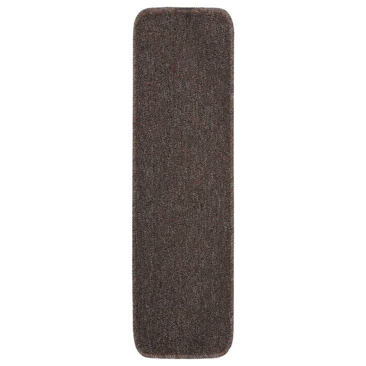 Vidaxl Mat à escaliers 15 ST Anti-slip Rectangulaire 75x20 cm brun