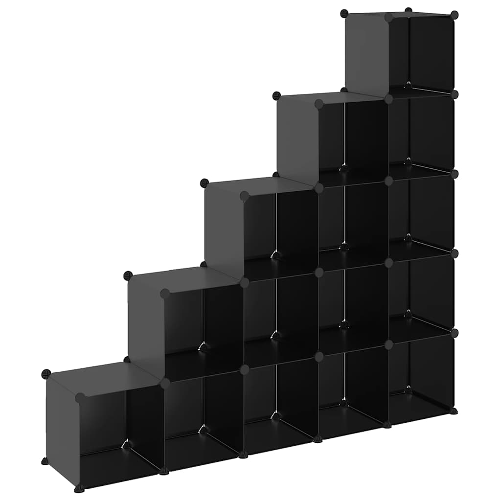 Meubles de stockage vidaxl avec 15 compartiments en polypropène noir