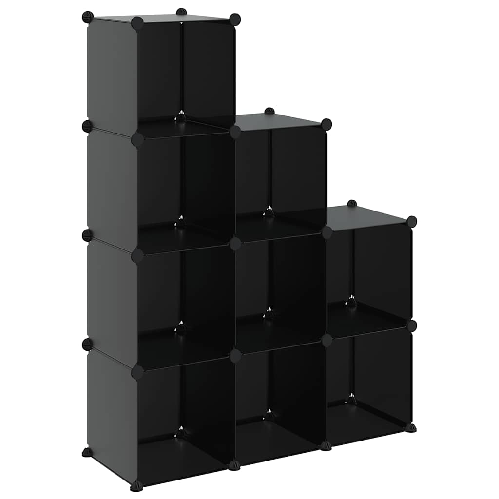 Meubles de stockage vidaxl avec 9 compartiments en polypropène noir