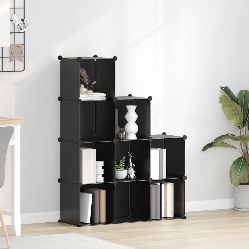 Meubles de stockage vidaxl avec 9 compartiments en polypropène noir