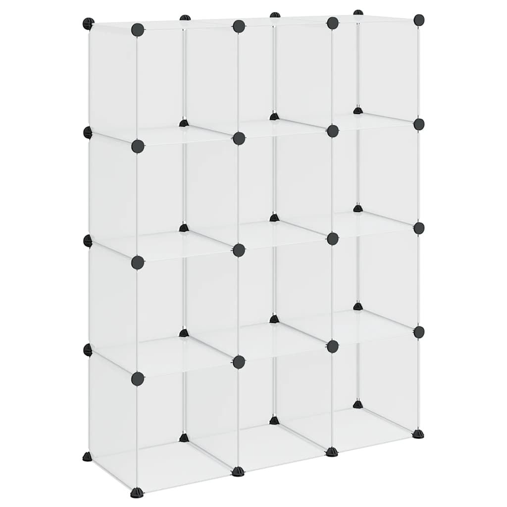 Meubles de stockage vidaxl avec 12 compartiments en polypropène transparent