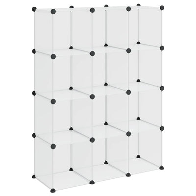 Meubles de stockage vidaxl avec 12 compartiments en polypropène transparent